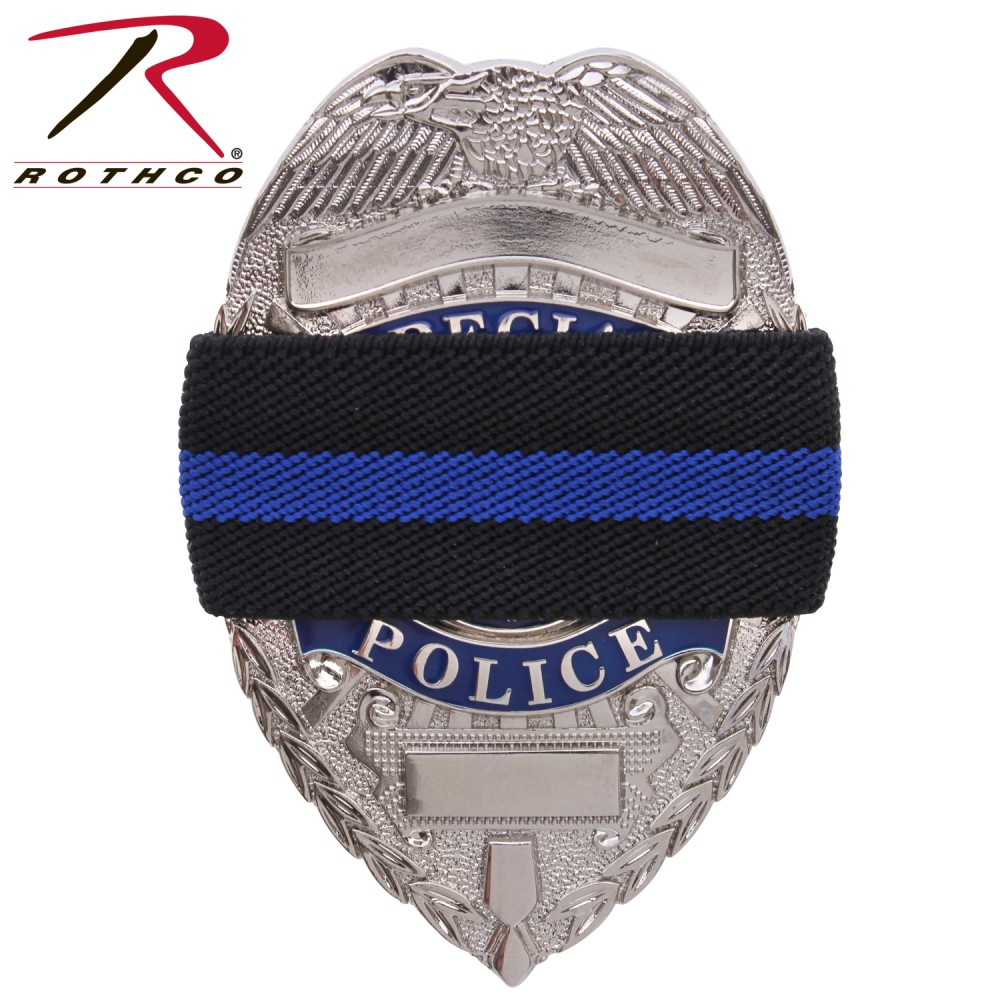 1004 Thin Blue Line Police Badge With Mourning Band Law Enforcement