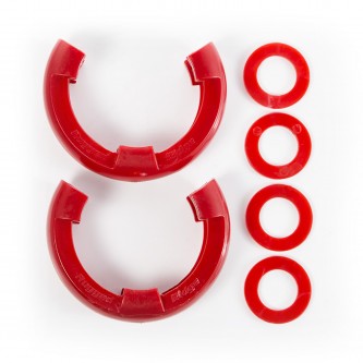 D-Shackle Isolator Kit Red Pair Fits 3/4 Inch D Rings Rugged Ridge 11235.31