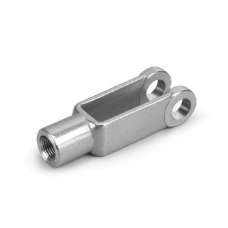 28020380, Clevis and Yoke Ends, Female, 5/16-18 RH, 0.313 Pin Holes Zinc Clear Hex Free (ROHS) Forged Construction 