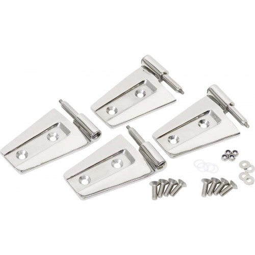 Door Hinge Set 4 pcs 2 Door Polished Stainless Jeep Wrangler JK 2007-2016 30575