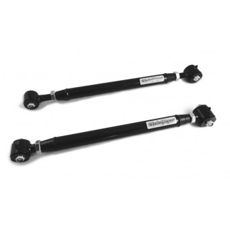 Chevrolet Malibu 1978-1983, Rear Lower Control Arms, Poly/Poly, Double Adjustable, G Body.  Black Powdercoated. Made in the USA.

This unit does not have stock sway bar mounting points.