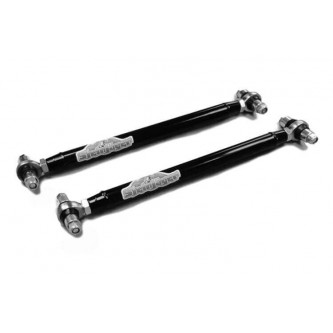 Chevrolet Camaro 1982-2002, Rear Lower Control Arms, Std Bushing, F-Body, Double Adjustable, PTFE race Spherical Rod Ends. Black Powdercoated. Made in the USA.