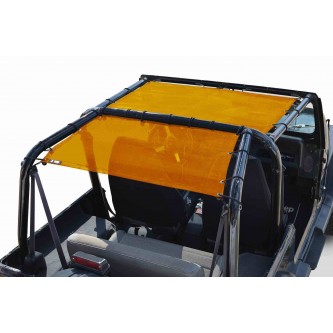 Jeep Wrangler YJ 1987-1995, TeddyÂ® Top, Solar Screen, Orange, Rear, Family Style Cage only, Made in the USA.