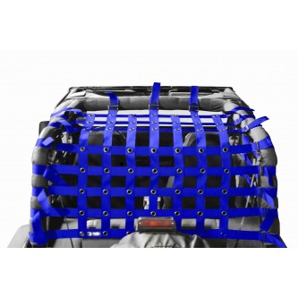 TeddyÂ® Top Cargo Net Kit, Jeep YJ, 2 inch webbing, Blue