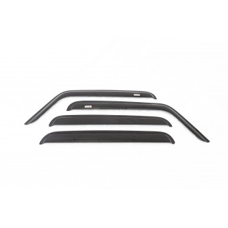 Rugged Ridge 11351.12 Window Rain Deflectors, Front and Rear, Smoked Acrylic, Jeep Wrangler 4-Door 2007-2018