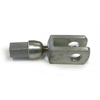 ATC-375, Clevis and Yoke Ends, Female, 3/8-24 RH, 0.375 Pin Holes 3/8 Short Body Zinc Silver Plating, Turned Housing Articulated Turnbuckle Design