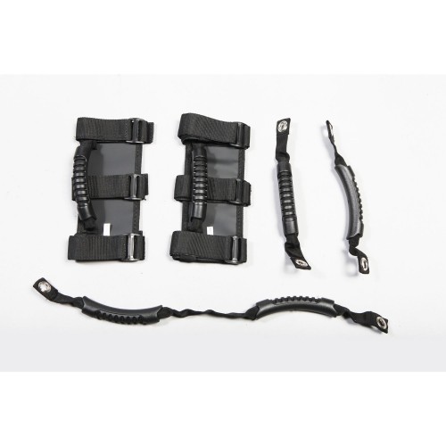 12496.14 Rugged Ridge Grab Handle Kit Black 5 Piece Jeep Wrangler (JK) 2007-2012